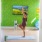 a woman in a yoga studio