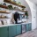 Counter with coffee machine and beverage refrigerator 