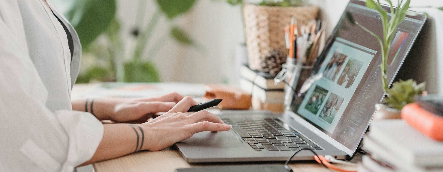 someone typing on a computer